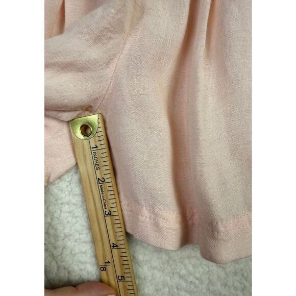 FREE PEOPLE Calla Linen High Waist Bermuda Shorts Sz 2 Pink NEW Coastal Grandma - Picture 4 of 10
